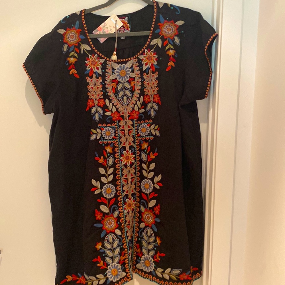 Johnny Was new with tags line. Dress with heavy embroidery